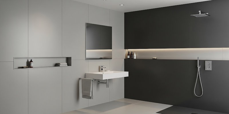 Illustration of solid surface wall panels